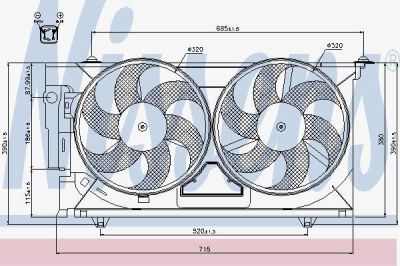 Nissens 85321 вентилятор, охлаждение двигателя на PEUGEOT 306 (7B, N3, N5)