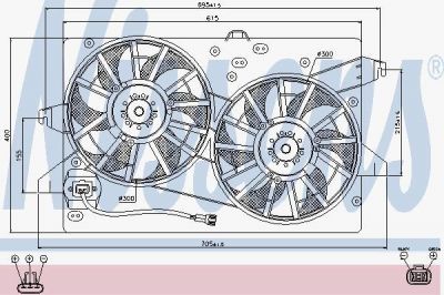 NISSENS Вентилятор радиатора с конд. Ford Mondeo III (1230721, 85483)