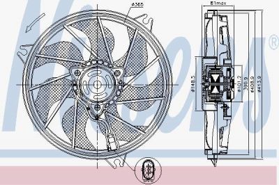 NISSENS Вентилятор радиатора основного PEUGEOT 206 00-> /МКПП/АС+ (85607)