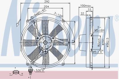 Nissens 85702 Вентилятор радиатора MB W202/W210 RIGHT 93-