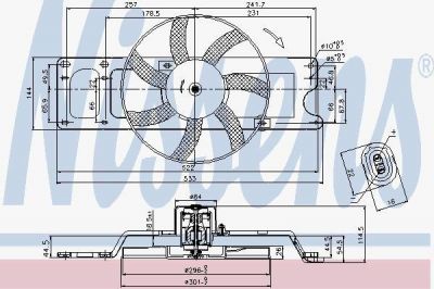 NISSENS Вентилятор радиатора RENAULT LOGAN 08- без кондиционера (85712)
