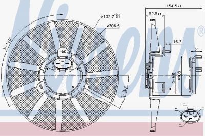 Nissens 85720 вентилятор, охлаждение двигателя на VW PASSAT Variant (3A5, 35I)