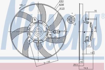 Nissens 85800 вентилятор, охлаждение двигателя на VW POLO CLASSIC (6KV2)