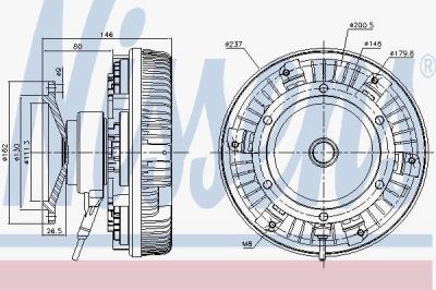 Nissens 86085 сцепление, вентилятор радиатора на MERCEDES-BENZ AXOR