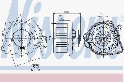 Nissens 87020 Мотор отопителя VOLVO C70/S70/V70/XC70 2.0-2.4/2.5TD 96-05