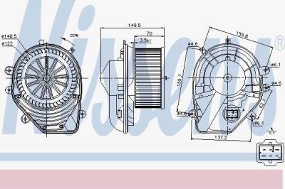 Nissens 87060 Мотор отопителя VAG A4/PASSAT B5/SUPERB +A/C 94-