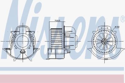 Nissens 87076 вентилятор салона на VW TOUAREG (7LA, 7L6, 7L7)