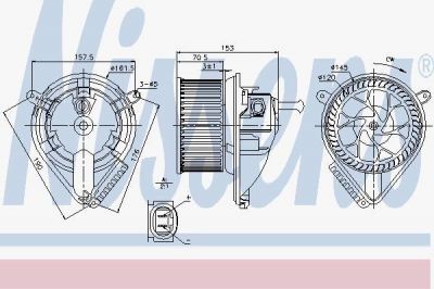 Nissens 87095 вентилятор салона на VW LT 28-46 II фургон (2DA, 2DD, 2DH)