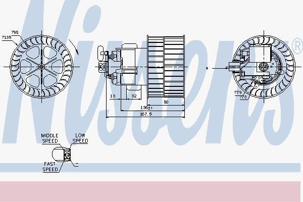 NISSENS Моторчик печки OPEL CALIBRA (90-) 2.0 i (87154)