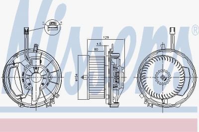 Nissens 87256 вентилятор салона на SKODA SUPERB универсал (3V5)