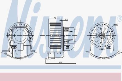 Nissens 87271 вентилятор салона на VW MULTIVAN V (7HM, 7HN, 7HF, 7EF, 7EM, 7EN)