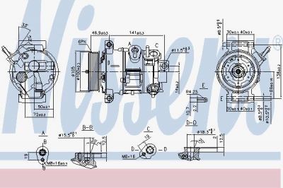 Nissens 890030 компрессор, кондиционер на DODGE CALIBER