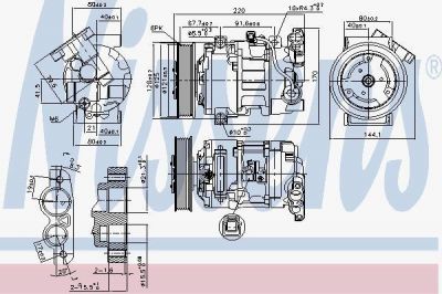 Nissens 890044 компрессор, кондиционер на RENAULT MEGANE III Наклонная задняя часть (BZ0_)