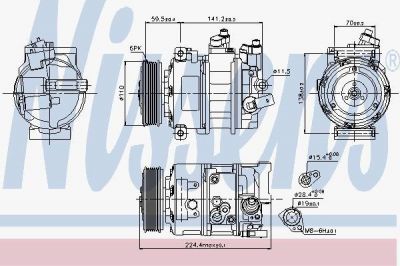 NISSENS Компрессор кондиционера VW-TOURAN TDI 03- (1K0820803L, 89020)