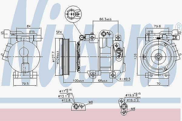 Nissens 890232 компрессор, кондиционер на KIA SPECTRA седан (LD)