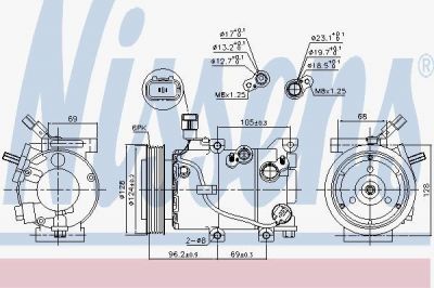 Nissens 890235 компрессор, кондиционер на HYUNDAI i30 купе