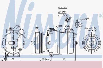 NISSENS Компрессор кондиционера AUDI A6 97- (8D0260805B, 89027)