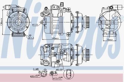 NISSENS Компрессор кондиционера Audi-VW (7H0820805J, 89036)