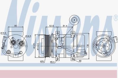 NISSENS Компрессор кондиционера VOLVO S60 00- (8602621, 89069)