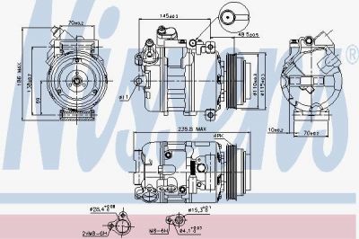 NISSENS Компрессор кондиционера X3 04- (64526916232, 89080)