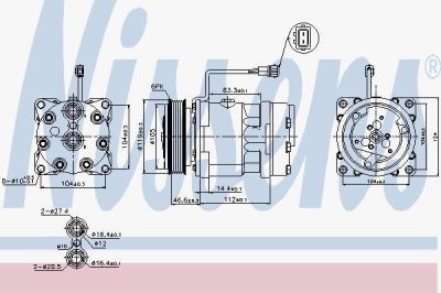 Nissens 89083 компрессор, кондиционер на VW LT 28-46 II фургон (2DA, 2DD, 2DH)