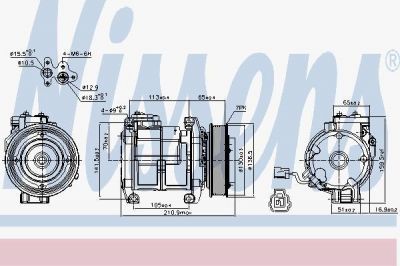 NISSENS Компрессор кондиционера HONDA ACCORD 2.0-2.4i 04- (38810RBA006, 89084)