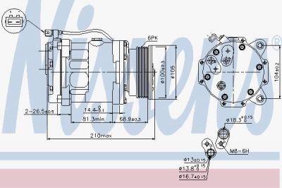 Nissens 89088 компрессор, кондиционер на VW POLO CLASSIC (6KV2)