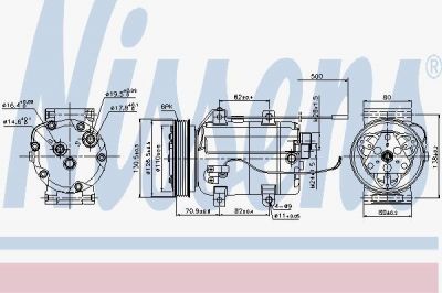 NISSENS Компрессор кондиционера AUDI A6 94-97 (4A0260805AH, 89101)