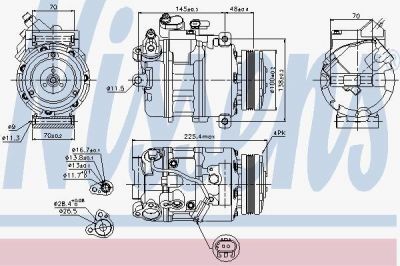 NISSENS Компрессор кондиционера 5-SERIES E60 03- (64526917859, 89116)