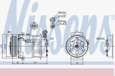 Nissens 89124 компрессор, кондиционер на OPEL SIGNUM