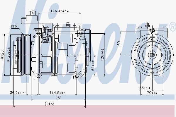 NISSENS Компрессор кондиционера MERCEDES E-CLASS W124 84- (2340211, 89132)
