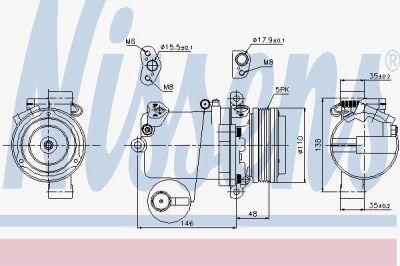 NISSENS Компрессор кондиционера 3-SERIES E46 98- (64528386650, 89133)