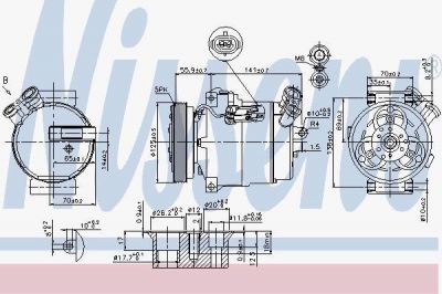 Nissens 89308 компрессор, кондиционер на OPEL VECTRA B (36_)