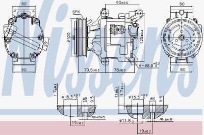 Nissens 89324 компрессор, кондиционер на FIAT DOBLO вэн (223, 119)