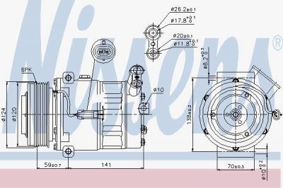 Nissens 89343 компрессор, кондиционер на OPEL SIGNUM