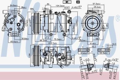 Nissens 89351 компрессор, кондиционер на MAZDA 3 седан (BK)