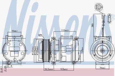 Nissens 89355 компрессор, кондиционер на JOHN DEERE Series 6030