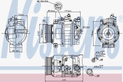 NISSENS Компрессор кондиционера MERCEDES W203 00-/W204 07-/W209 02-/W 218 10-/W219 04-/W211 02-/W212 09- (89520)