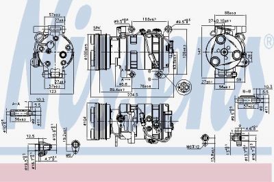 Nissens 89550 компрессор, кондиционер на MAZDA 3 седан (BK)