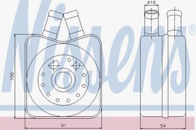 NISSENS Радиатор масляный VAG A80/A100/A4/A6/Golf III/IV /Passat B4/Transporter IV 1,6-2,8L 90-03 (068.117.021 B, 90607)