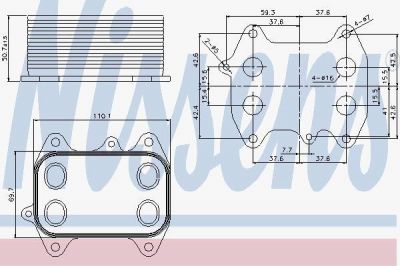 Nissens 90681 масляный радиатор, двигательное масло на VW MULTIVAN V (7HM, 7HN, 7HF, 7EF, 7EM, 7EN)