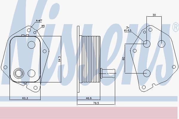 Nissens 90721 масляный радиатор, двигательное масло на HYUNDAI ix20 (JC)