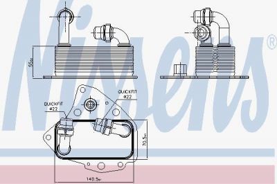 Nissens 90803 масляный радиатор, двигательное масло на OPEL INSIGNIA