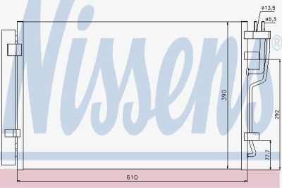 NISSENS Радиатор кондиционера HYUNDAI I30/KIA Ceed 07-12 /610x390x12mm (940006)