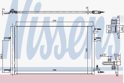 Nissens 940258 конденсатор, кондиционер на OPEL INSIGNIA