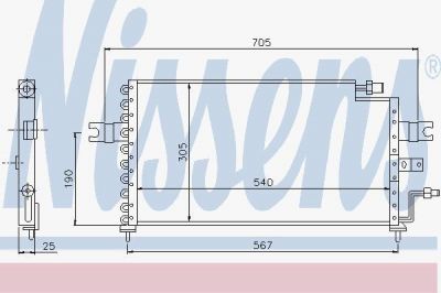 Nissens 94409 конденсатор, кондиционер на HYUNDAI LANTRA I (J-1)