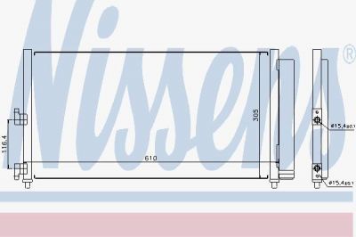 NISSENS Радиатор кондиционера FIAT Doblo 1,3JTD/1,9JTD 01-> (760x530x105) (51804991, 94727)