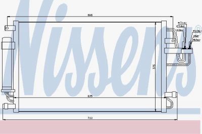 NISSENS Радиатор кондиционера Tucson (JM) 2004/08 -... (97606-2E000, 94801)