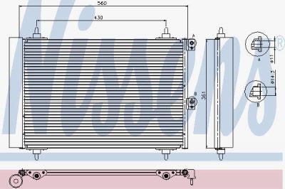 NISSENS Конденсер PEUGEOT PARTNER (02-) 1.6 HDI 16V (6455CN, 94870)