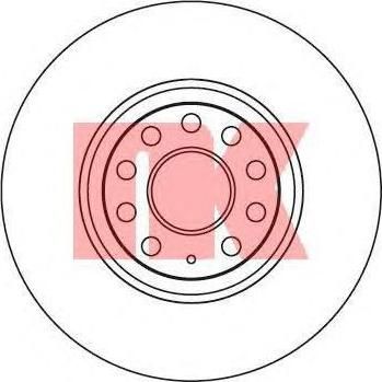 NK 2047115 Диск тормозной AUDI A3/VW GOLF V/VI/PASSAT/TIGUAN передний вент.D=312мм. (1K0615301AA)